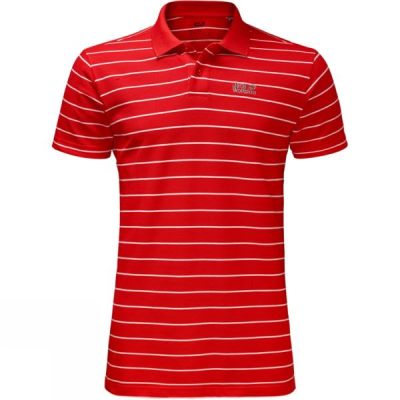 Polo Jack Wolfskin Pique Striped Hombre - Rojas Rayadas - Chile HEF674351